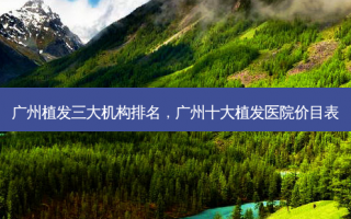 广州植发三大机构排名，广州十大植发医院价目表
