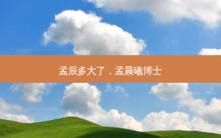 孟辰多大了，孟晨曦博士