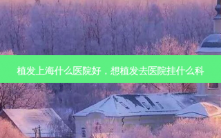 植发上海什么医院好，想植发去医院挂什么科