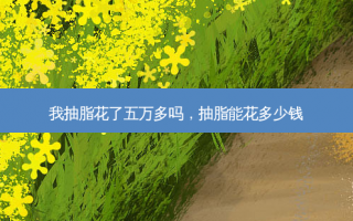 我抽脂花了五万多吗，抽脂能花多少钱