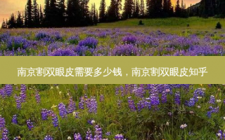 南京割双眼皮需要多少钱，南京割双眼皮知乎