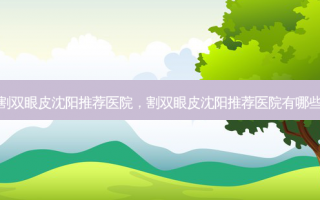 割双眼皮沈阳推荐医院，割双眼皮沈阳推荐医院有哪些
