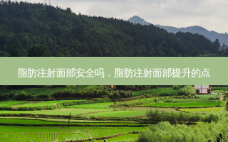 脂肪注射面部安全吗，脂肪注射面部提升的点
