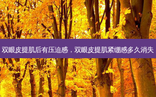 双眼皮提肌后有压迫感，双眼皮提肌紧绷感多久消失