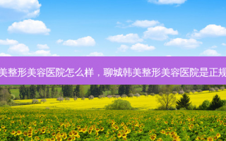 聊城韩美整形美容医院怎么样，聊城韩美整形美容医院是正规医院吗