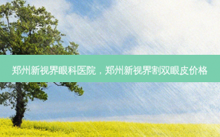 郑州新视界眼科医院，郑州新视界割双眼皮价格