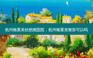 杭州格莱美祛疤痕医院，杭州格莱美整形可以吗