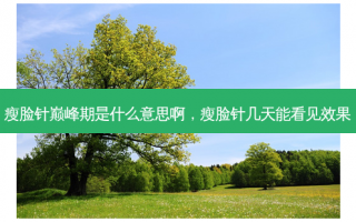 瘦脸针巅峰期是什么意思啊，瘦脸针几天能看见效果