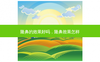 隆鼻的效果好吗，隆鼻效果怎样