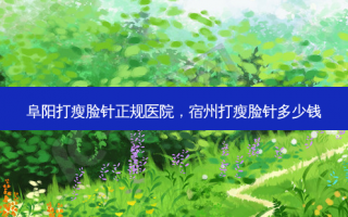 阜阳打瘦脸针正规医院，宿州打瘦脸针多少钱