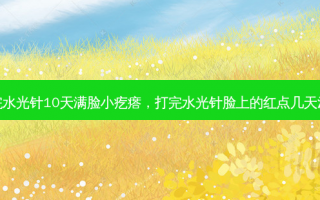 打完水光针10天满脸小疙瘩，打完水光针脸上的红点几天消失