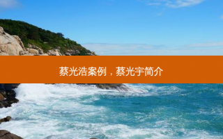蔡光浩案例，蔡光宇简介