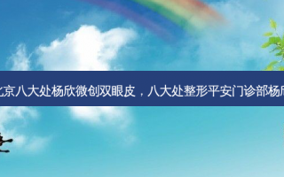北京八大处杨欣微创双眼皮，八大处整形平安门诊部杨欣