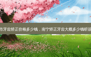 南宁市牙齿矫正价格多少钱，南宁矫正牙齿大概多少钱听说很贵